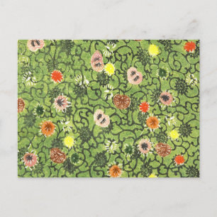 Postal Tejido de flores vintage Bingata Blossom