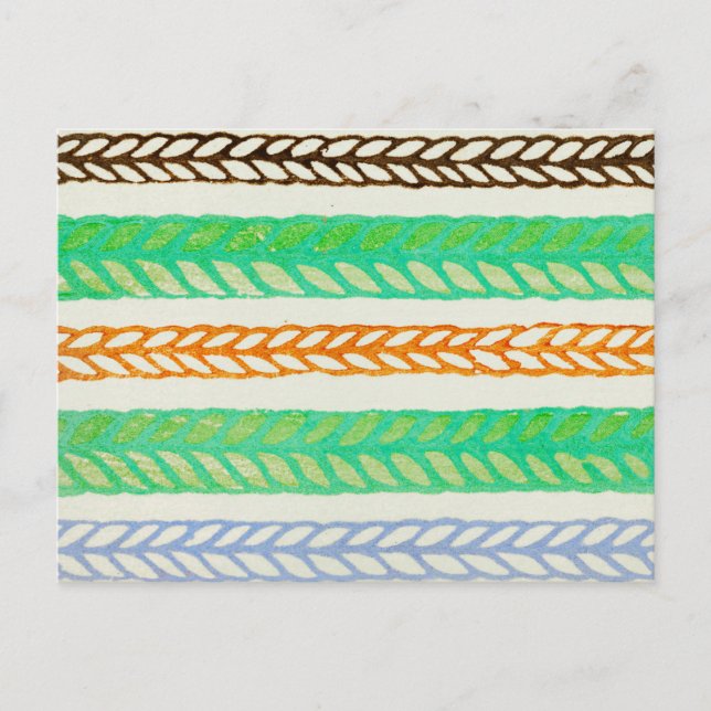 Postal Tejido de madera japonés a rayas (Anverso)