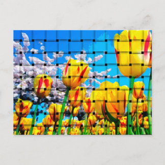 Postal Tejido de tulipano amarillo