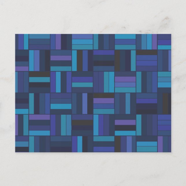 Postal Tejidos de cesta azul oscuro (Anverso)