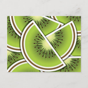 Postal Tejidos de fruta kiwi funky
