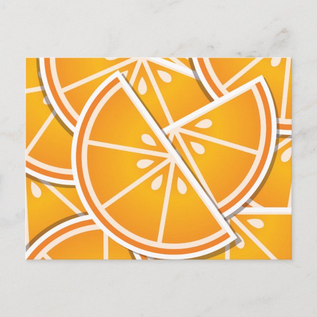 Postal Tejidos naranjas Funky (Anverso)