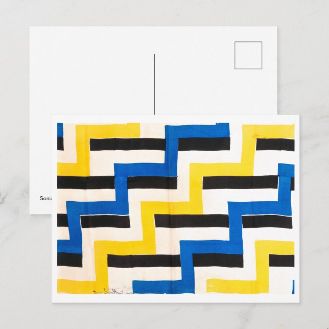 Postal Tela simultánea | Sonia Delaunay | (Anverso / Reverso)