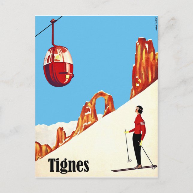 Postal Teleférico en Tignes, Francia (Anverso)