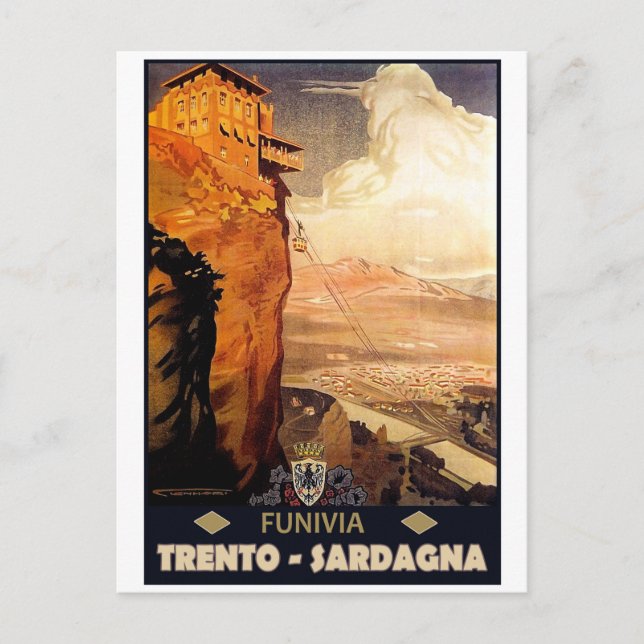 Postal Teleférico Trento - Sardagna (Anverso)