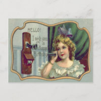 Teléfono Antiguo Niña Linda