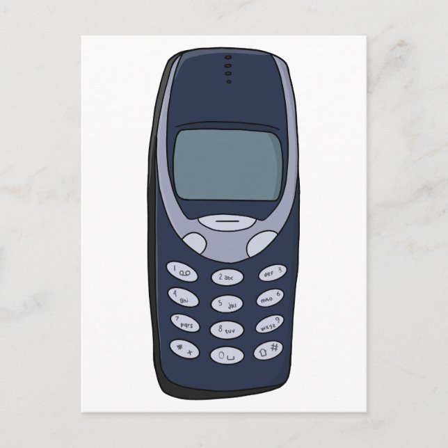 Postal Teléfono celular de vintage (Anverso)