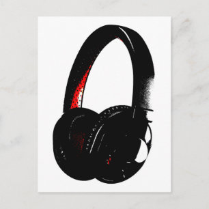 Postal Teléfono de cabeza de arte pop para auriculares