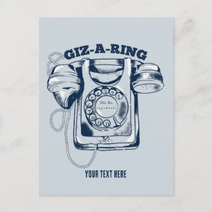 Postal Teléfono de disco giratorio Azul