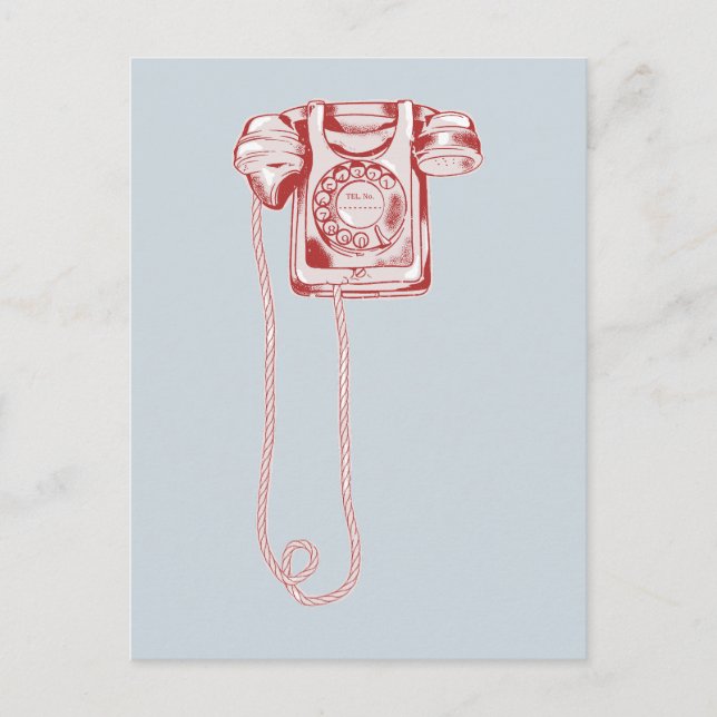 Postal Teléfono de marcación rotatoria de los años 80 (Anverso)