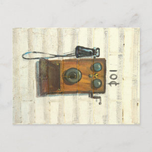 Postal teléfono de pago antiguo de craneal