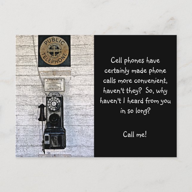 POSTAL TELÉFONO DE PAGO DE ESTILO ANTIGUO "LLAME" (FOTO) (Anverso)