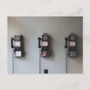 Postal Teléfono de pared antiguo