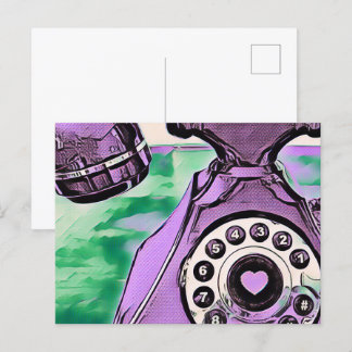 Postal Teléfono retro de arte pop