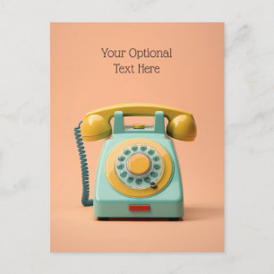 Postal Teléfono retro de texto personalizado