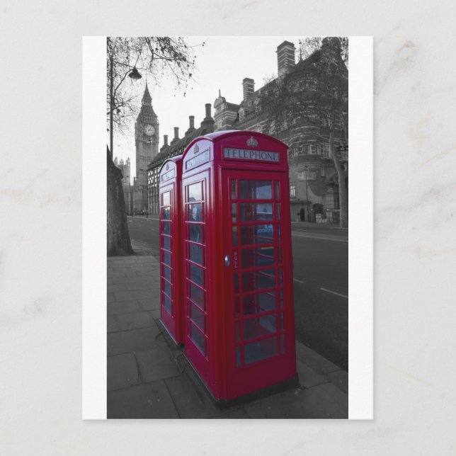 Postal Teléfono rojo de Londres (Anverso)