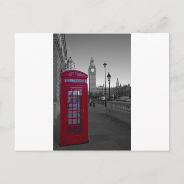 Postal Teléfono rojo de Londres (Anverso)