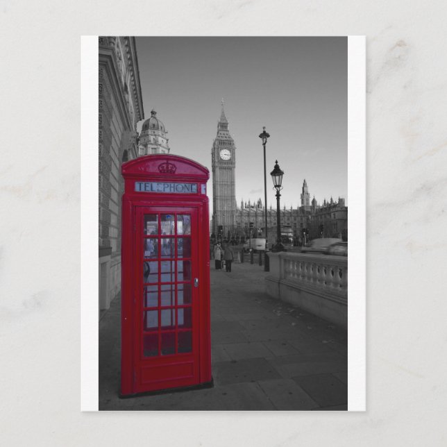 Postal Teléfono rojo de Londres (Anverso)