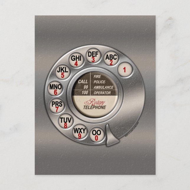 Postal Teléfono rotativo de época (Anverso)