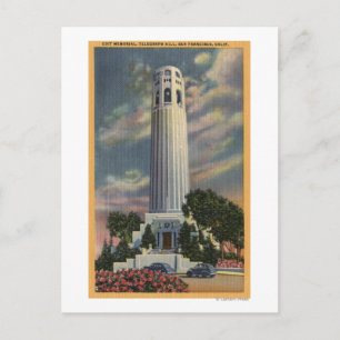 Postal Telegraph Hill View con el memorial Coit