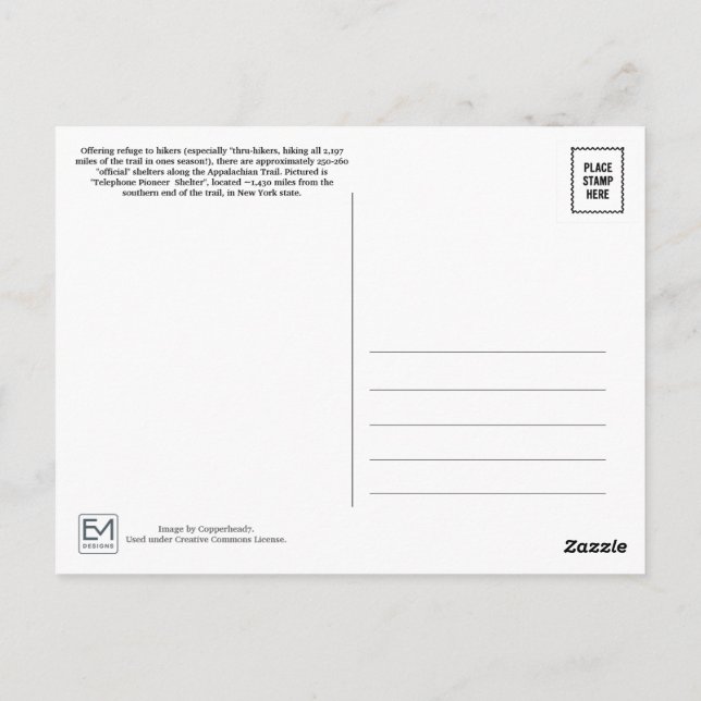 Postal Telephone Pioneers Shelter Appalachian Trail (Reverso)