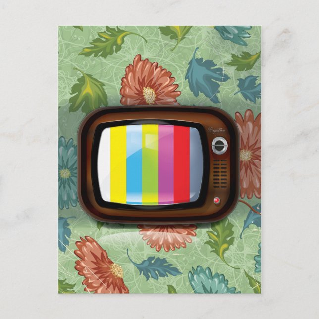Postal Televisor CRT antiguo vintage (Anverso)