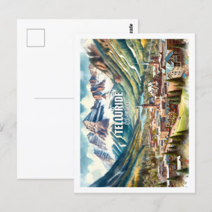 Postal Telluride Colorado USA Famous Place acuarela