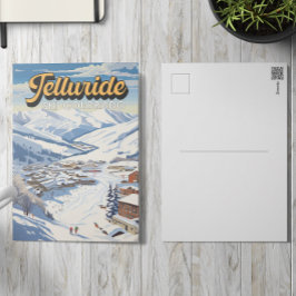 Postal Telluride Colorado Winter Travel Art Vintage