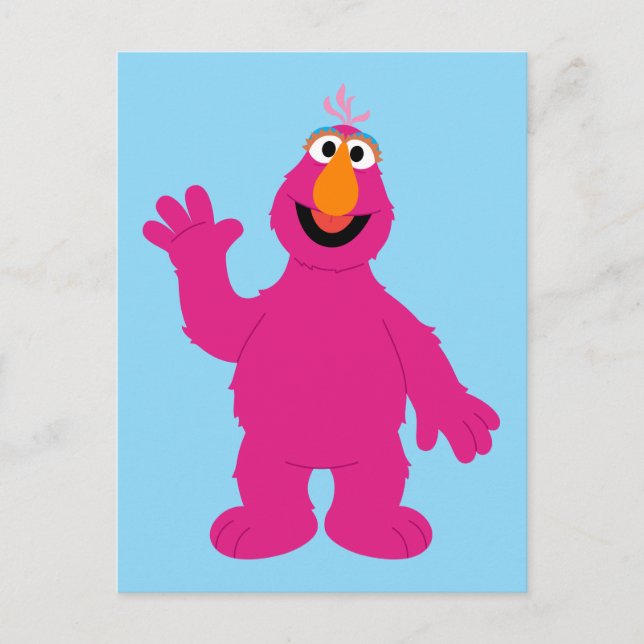 Postal Telly Monster de Barrio Sésamo (Anverso)
