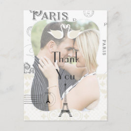 Postal Tema Boda de París Gracias