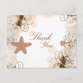Postal Tema de bodas en la playa ~ gracias