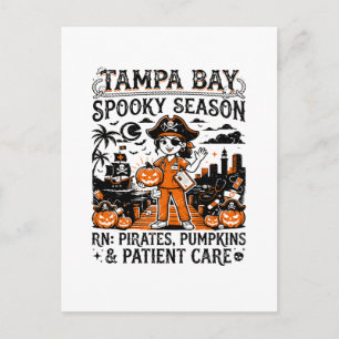 Postal Tema de Enfermera Pirata de Otoño en Tampa Bay