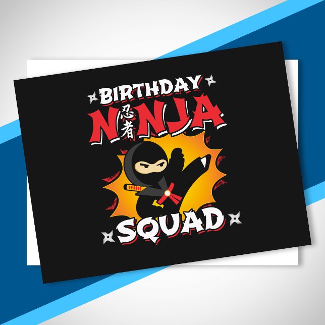 Postal Tema de fiesta de cumpleaños de la escuadra Ninja  (Subido por el creador)