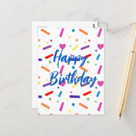 Postal Tema de fiesta de cumpleaños de Sprinkle Dulce