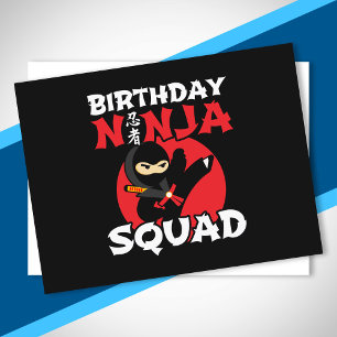 Postal Tema de fiesta de cumpleaños Ninja - Equipo Ninja 