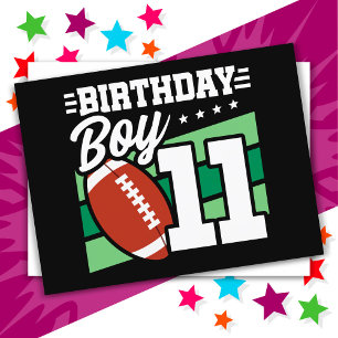 Postal Tema de fiesta de fútbol para niño de 11 años Cump