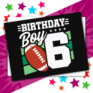 Postal Tema de fiesta de fútbol para niño de 6 años Cumpl