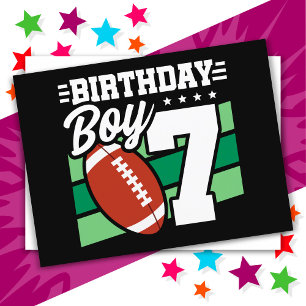 Postal Tema de fiesta de fútbol para niño de 7 años Cumpl