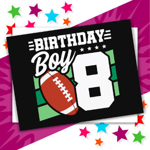 Postal Tema de fiesta de fútbol para niño de 8 años cumpl