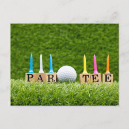 Postal Tema de golf para Let's Par tee para fiesta golfis