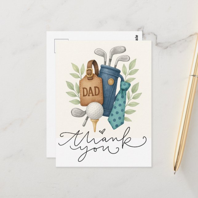Postal Tema de golf para papá (Anverso/Reverso In Situ)