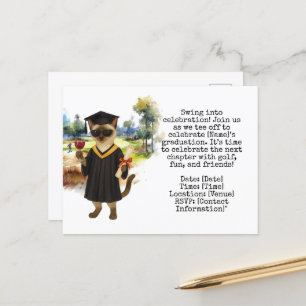 Postal Tema de graduación de golf