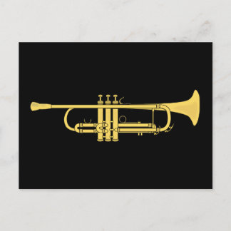 Postal Tema de la música Trumpet de oro