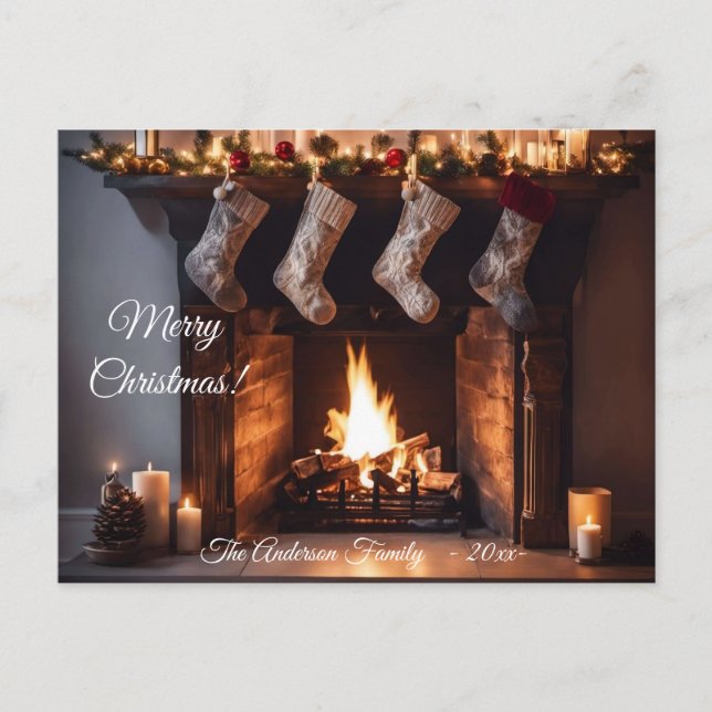 Postal Tema de los Navidades coloridos modernos (Anverso)