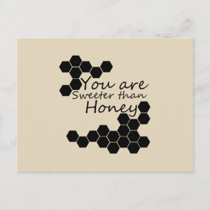 Postal Tema de miel con palabras positivas