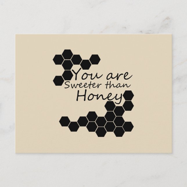 Postal Tema de miel con palabras positivas (Anverso)