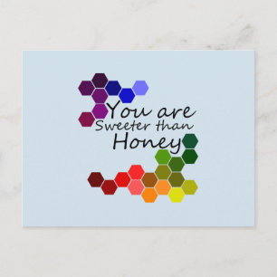 Postal Tema de miel con palabras positivas
