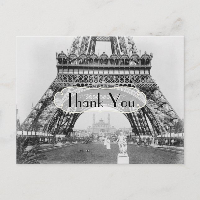 Postal Tema de París Gracias (Anverso)