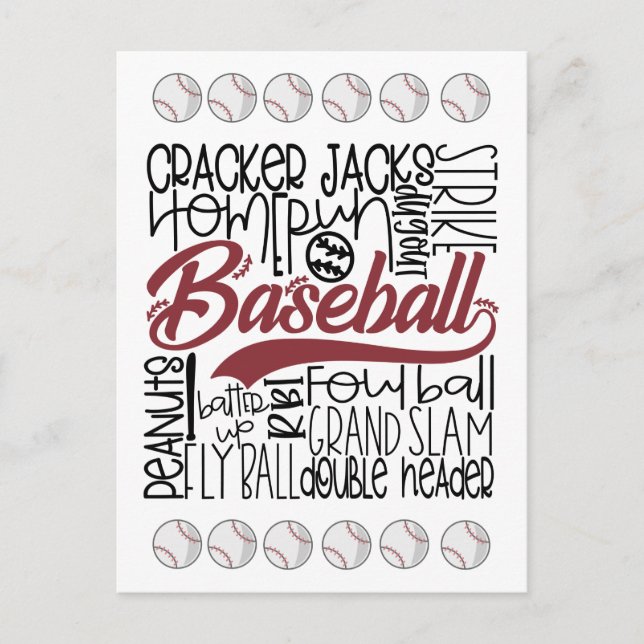 Postal Tema del béisbol (Anverso)