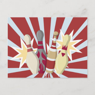 Postal Tema del Bowling de la época